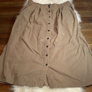 Talbots A-Line Button-Front Skirt in Brown